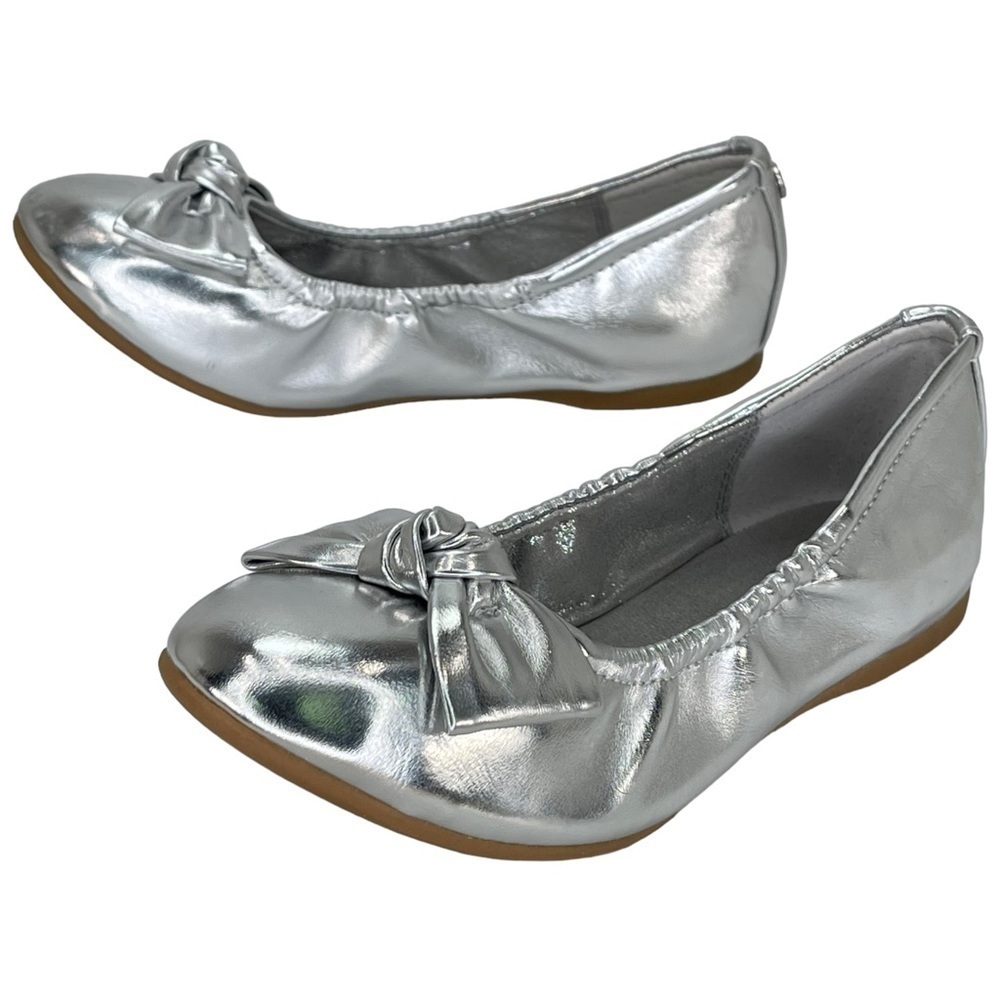 Nina Karla Silver Metallic Little Girl’s Ballet Flats Size 1M - Picture 10 of 12
